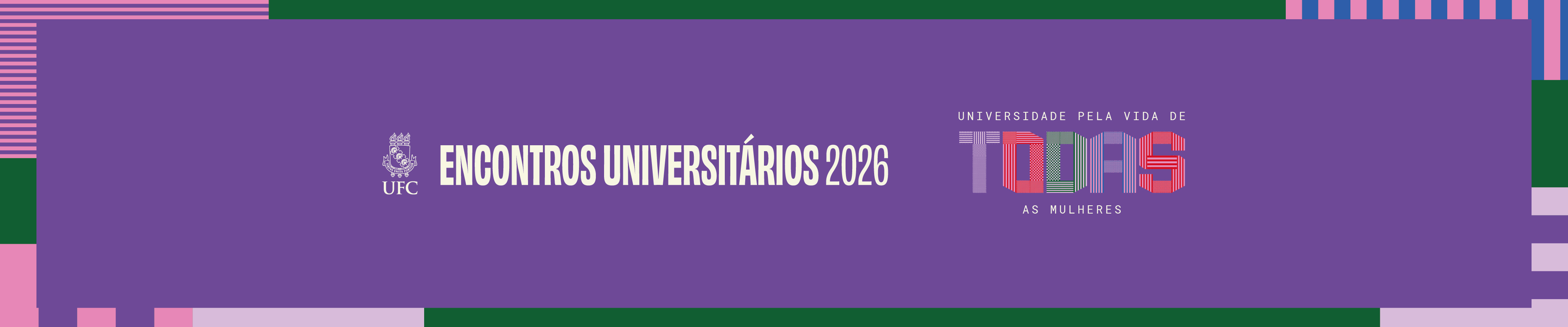 Banner digital, com as marcas dos Encontros Universitários e tema dos Encontros.