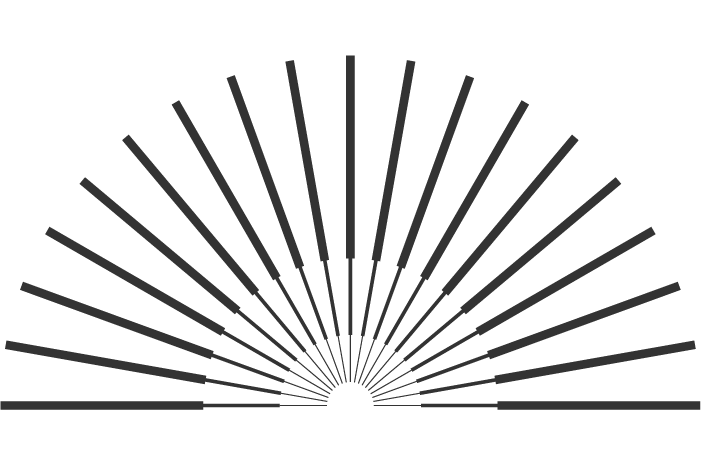 Ilustração de feixes metálicos em preto e branco