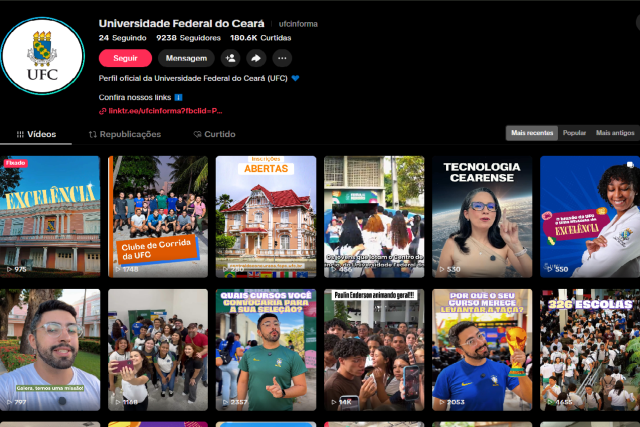 Imagem: Print do perfil da UFC no Tiktok