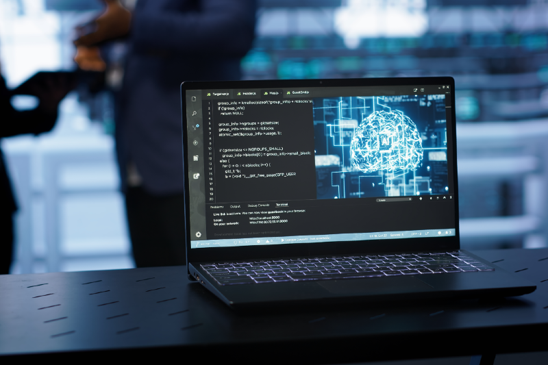 Computador mostrando imagens criadas por intelig&ecirc;ncia artificial