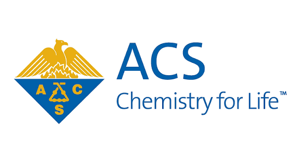 Logotipo da American Chemical Society (ACS), com uma &aacute;guia dourada sobre um losango azul e as inscri&ccedil;&otilde;es &ldquo;ACS&rdquo; e &ldquo;Chemistry for Life&rdquo;