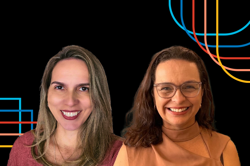 Fotografia das jornalistas Danielle Campos e Bianca Felipssen